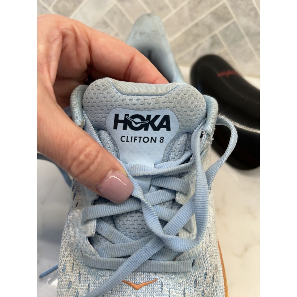 Hoka One One Clifton 8 Running Sneakers Womens 6.5B 6.5 B Summer Song Ice Flow - Picture 7 of 8